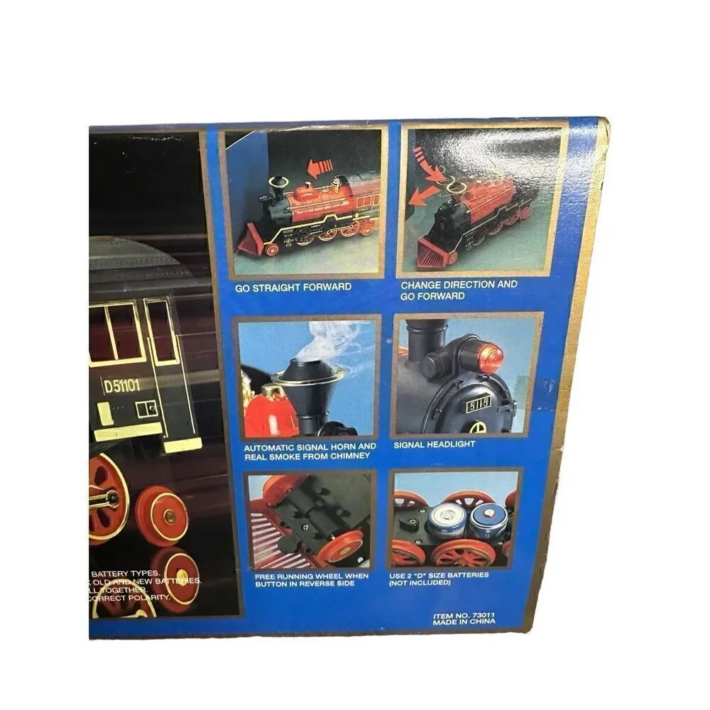 Vintage Bilo Bi-Lo Express Train Sounds Lights Moves Battery Operated Smoke